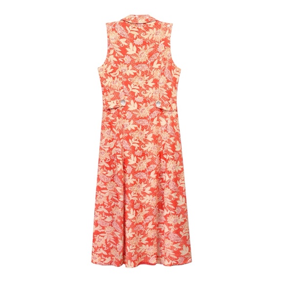 Vintage 90s Coldwater Creek Floral Linen Blend Midi Dress 10 Coastalgrandma - Picture 7 of 10